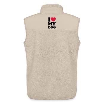 I love my dog - Unisex Sherpa Gilet by Stanley/Stella - beige - Back - AI Model Male 178 light (178cm)
