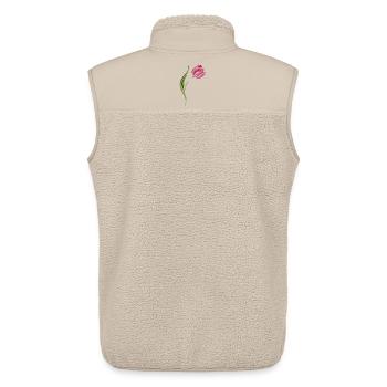 Elegant Pink Tulip Illustration - Unisex Sherpa Gilet by Stanley/Stella - beige - Back - AI Model Male 178 light (178cm)