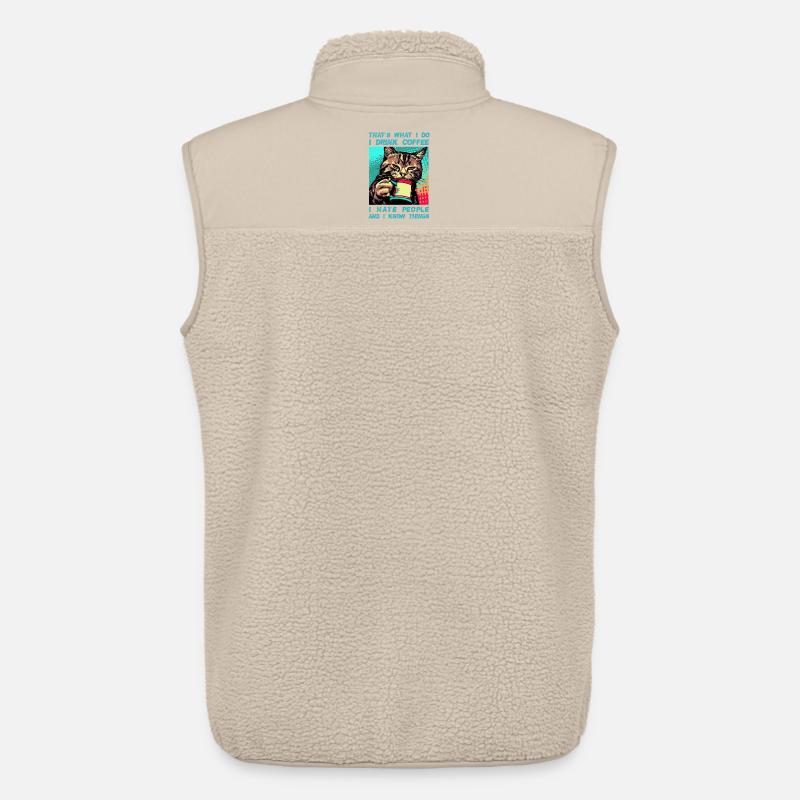 Kaffee mit einer Katze - Unisex Sherpaweste von Stanley/Stella - Beige