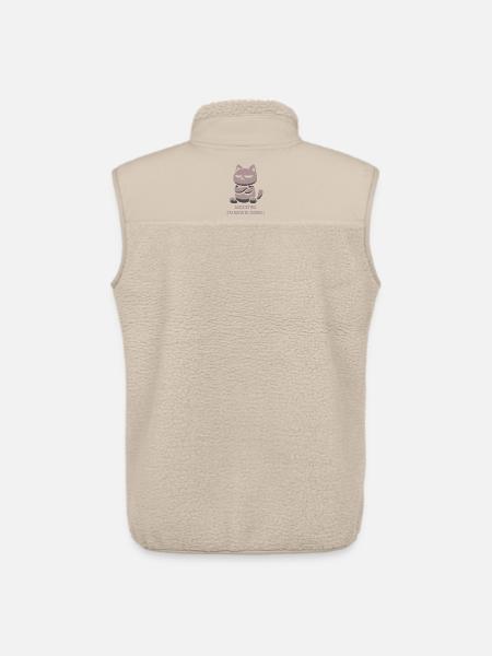 Sulky cat, I want to sulk today - Unisex Sherpa Gilet by Stanley/Stella - beige