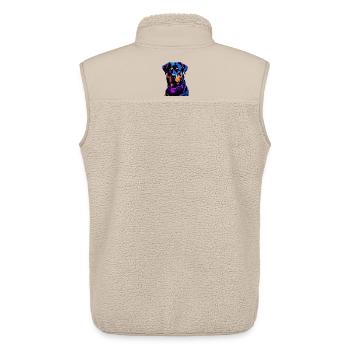 Néon Rottweiler Art Numérique - Veste sans manches sherpa unisexe Stanley/Stella - beige - Dos - AI Model Male 178 light (178cm)