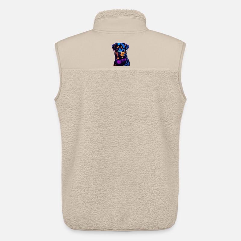 Neon Rottweiler Digital Art - Unisex Sherpaweste von Stanley/Stella - Beige
