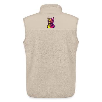Pop Art Le monstre du diable - Veste sans manches sherpa unisexe Stanley/Stella - beige - Dos - AI Model Male 178 light (178cm)