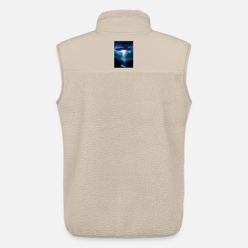 UFO-Strahl über Mitternachtswald - Unisex Sherpaweste von Stanley/Stella - Beige