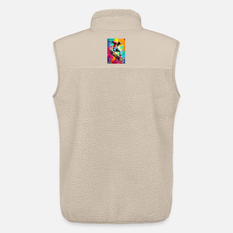 Chromatischer Skateboard Splash - Unisex Sherpaweste von Stanley/Stella - Beige