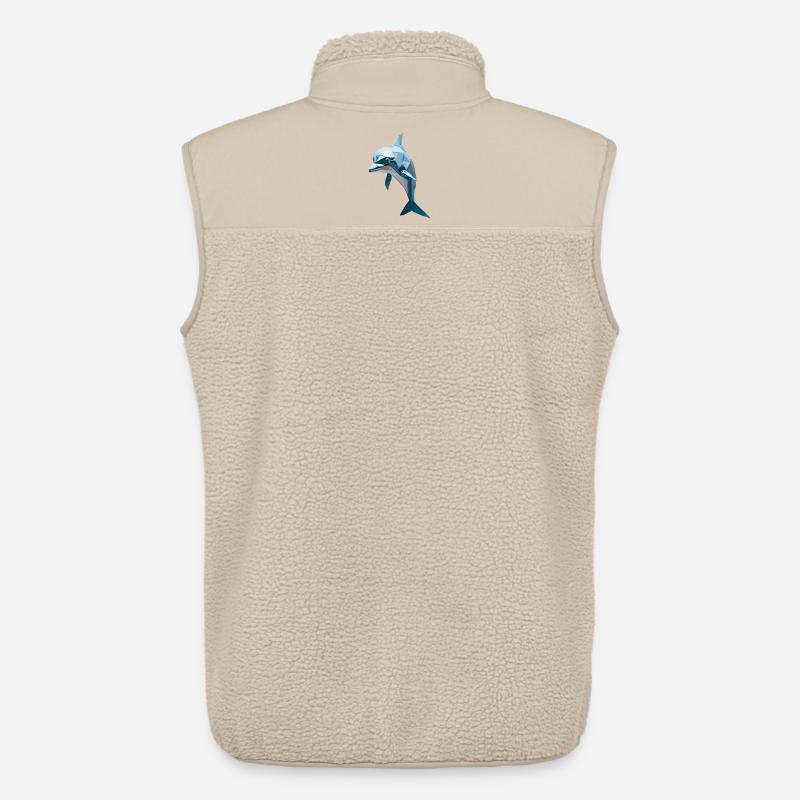 Blauer Low-Poly Delfin - Unisex Sherpaweste von Stanley/Stella - Beige