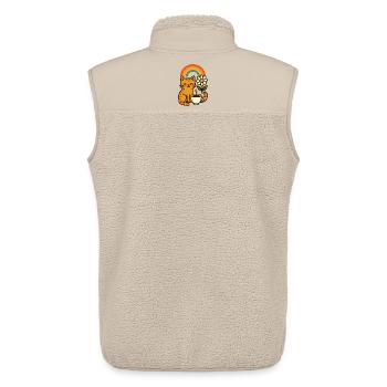 Kaffee, Katze und Regenbogen - Unisex Sherpaweste von Stanley/Stella - Beige - Hinten - AI Model Male 178 light (178cm)