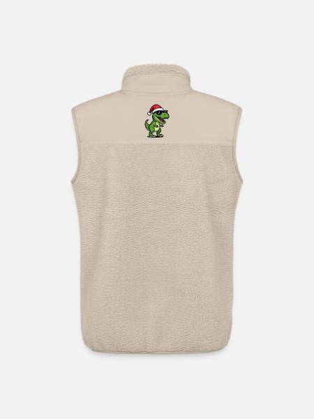 T-Rex Santa with sunglasses - Unisex Sherpa Gilet by Stanley/Stella - beige
