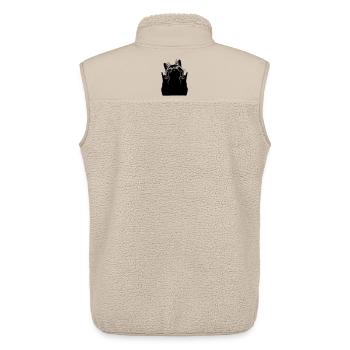Chat Métallique – Silhouette du signe de main de la pierre - Veste sans manches sherpa unisexe Stanley/Stella - beige - Dos - AI Model Male 178 light (178cm)