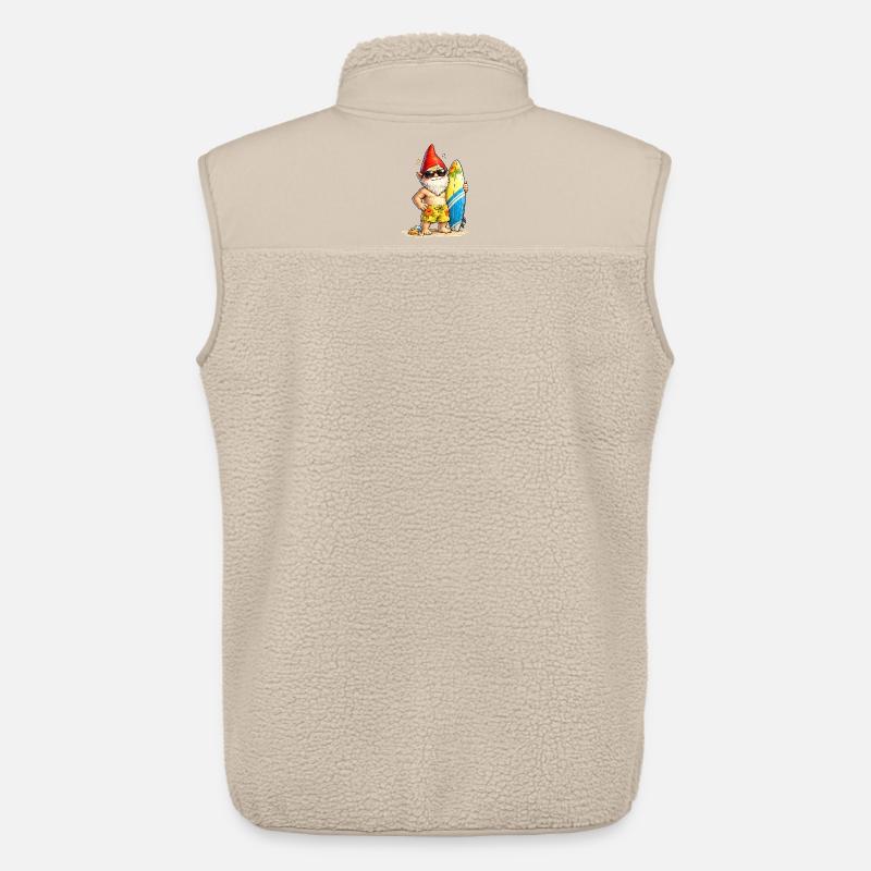 Cooler Gartenzwerg mit Surfbrett   - Unisex Sherpaweste von Stanley/Stella - Beige