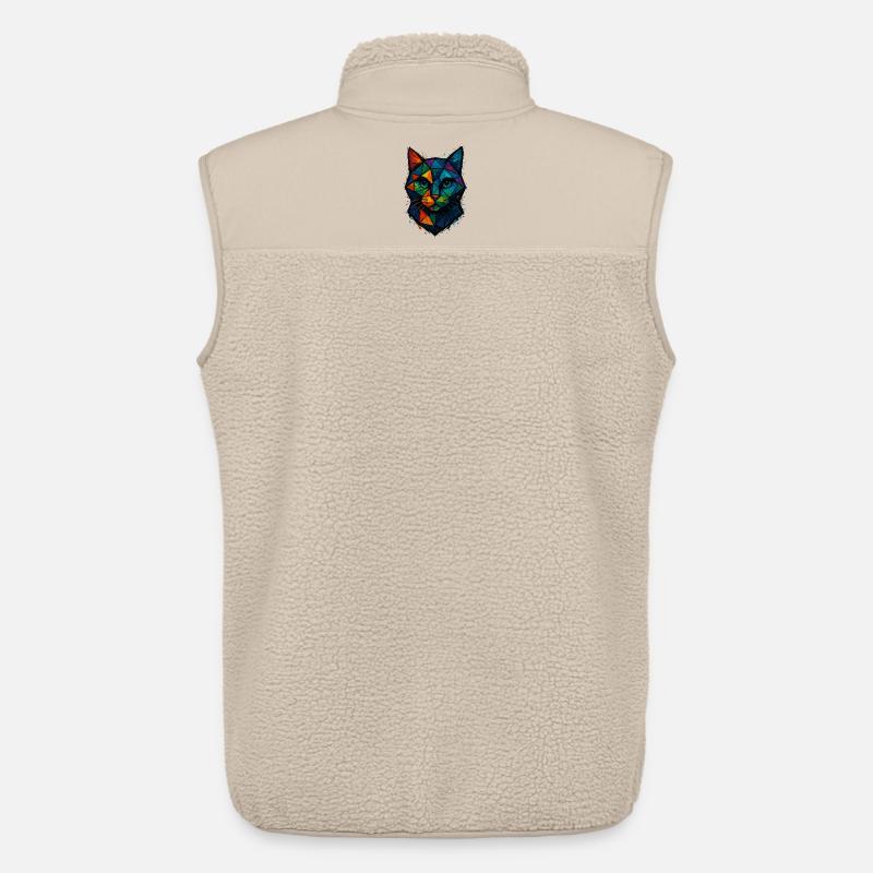 Cat Low Poly – geometrisches Mesh-Polygon-Kunstdesign - Unisex Sherpaweste von Stanley/Stella - Beige