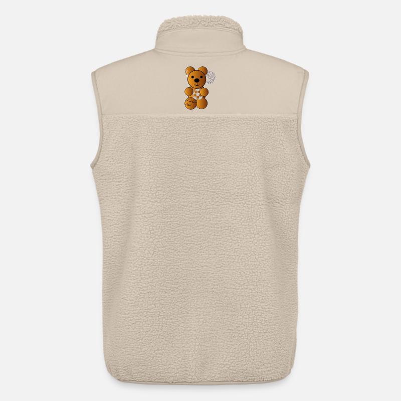 Kicker-Bär mit Ball und Headset - Unisex Sherpaweste von Stanley/Stella - Beige