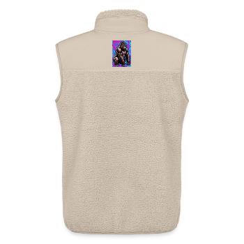 gorille - Veste sans manches sherpa unisexe Stanley/Stella - beige - Dos - AI Model Male 178 light (178cm)
