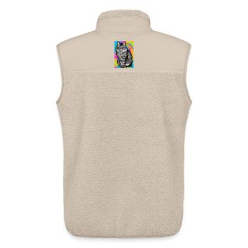 cat - Unisex Sherpa Gilet by Stanley/Stella - beige - Back - AI Model Male 178 light (178cm)