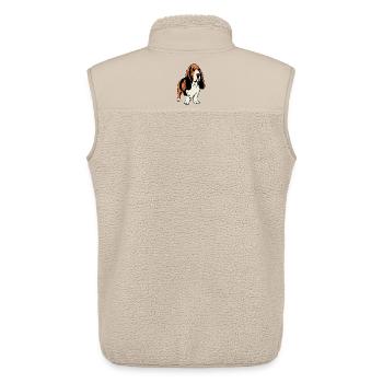 Basset-Hound_Hund_stehend_farbig - Unisex Sherpaweste von Stanley/Stella - Beige - Hinten - AI Model Male 178 light (178cm)