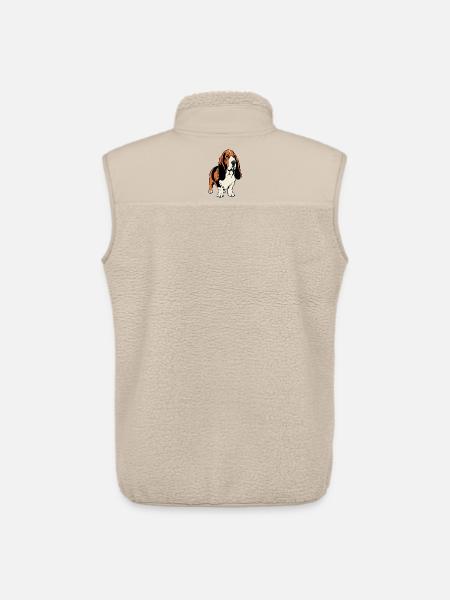 Basset-Hound_Hund_stehend_farbig - Unisex Sherpaweste von Stanley/Stella - Beige