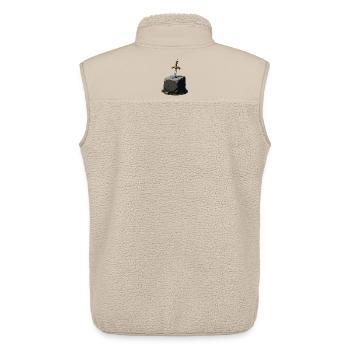 Épée dans le Rocher Excalibur - Veste sans manches sherpa unisexe Stanley/Stella - beige - Dos - AI Model Male 178 light (178cm)