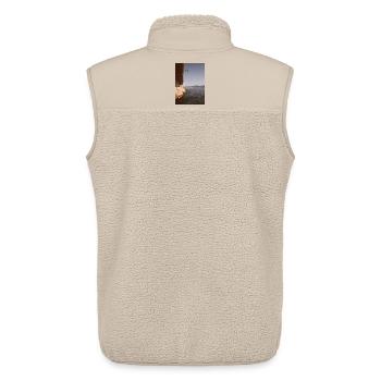 Gegen die Welt - Unisex Sherpaweste von Stanley/Stella - Beige - Hinten - AI Model Male 178 light (178cm)