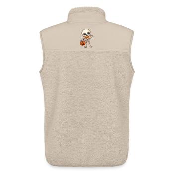 Niedliches Halloween-Skelett und Kürbis - Unisex Sherpaweste von Stanley/Stella - Beige - Hinten - AI Model Male 178 light (178cm)