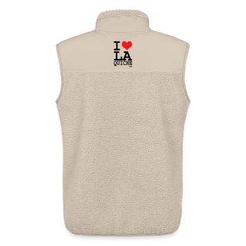 i love LA quiche - Parodie i love LA - Veste sans manches sherpa unisexe Stanley/Stella - beige - Dos - AI Model Male 178 light (178cm)