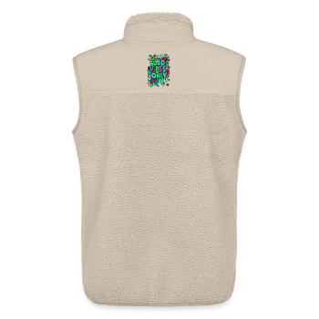 bonnes vibrations seulement - Veste sans manches sherpa unisexe Stanley/Stella - beige - Dos - AI Model Male 178 light (178cm)