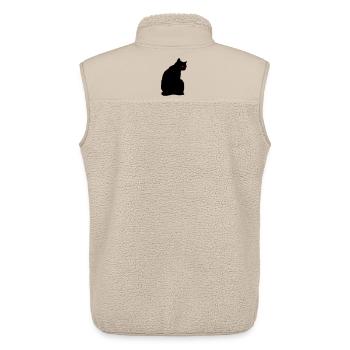 Chat noir - Veste sans manches sherpa unisexe Stanley/Stella - beige - Dos - AI Model Male 178 light (178cm)