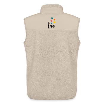 HEART. COUPLE. VALENTINE'S DAY. JUST MARRIED. Bachelorette party. - Unisex Sherpa Gilet by Stanley/Stella - beige - Back - AI Model Male 178 light (178cm)