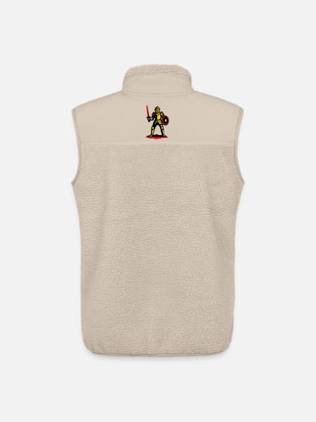 Yellow Knight with Red Sword - Unisex Sherpa Gilet by Stanley/Stella - beige
