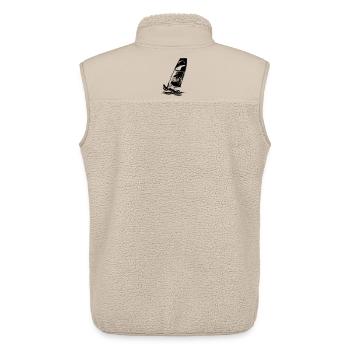 Skiff ouvert Dériveur à voile Régate de voiliers Enfants - Veste sans manches sherpa unisexe Stanley/Stella - beige - Dos - AI Model Male 178 light (178cm)