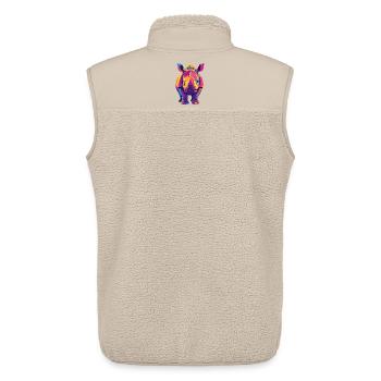 Colorful Rhino Pop Art Colorful Rhino Motif - Unisex Sherpa Gilet by Stanley/Stella - beige - Back - AI Model Male 178 light (178cm)