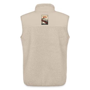 Winter Paradise in Niseko Japan Vintage Travel Art - Unisex Sherpa Gilet by Stanley/Stella - beige - Back - AI Model Male 178 light (178cm)