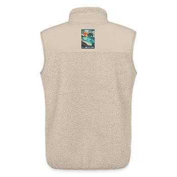 Explore St. Thomas Tropical Vintage Travel Art - Unisex Sherpa Gilet by Stanley/Stella - beige - Back - AI Model Male 178 light (178cm)