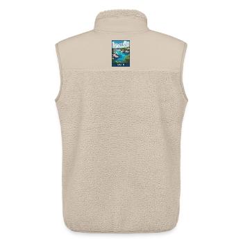 Vivez la sérénité à Minorque - Espagne - Veste sans manches sherpa unisexe Stanley/Stella - beige - Dos - AI Model Male 178 light (178cm)
