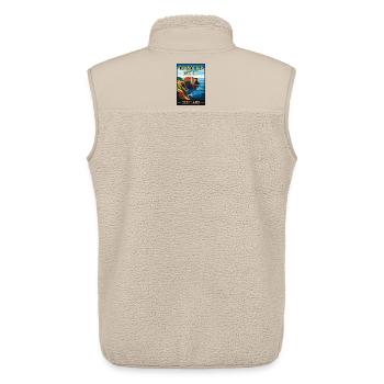 Découvrez le château de Dunnottar Mystique en Écosse - Veste sans manches sherpa unisexe Stanley/Stella - beige - Dos - AI Model Male 178 light (178cm)