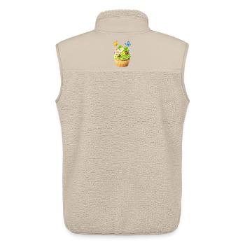 Frühlings Cupcake mit Blumen  - Unisex Sherpaweste von Stanley/Stella - Beige - Hinten - AI Model Male 178 light (178cm)
