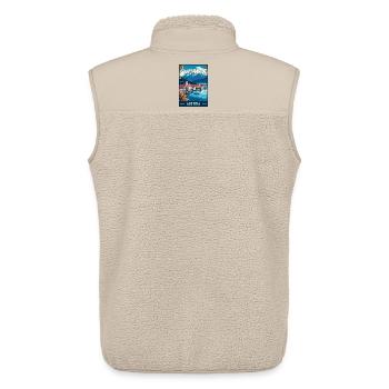Lakeside View Gmunden in Austria - Travel Art - Unisex Sherpa Gilet by Stanley/Stella - beige - Back - AI Model Male 178 light (178cm)