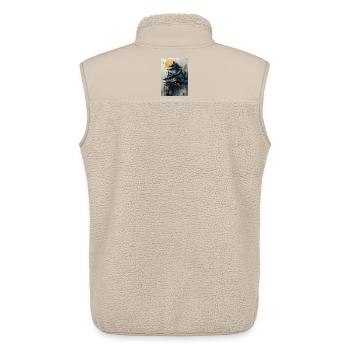 Pagode unter dem Mond in Aquarell - Unisex Sherpaweste von Stanley/Stella - Beige - Hinten - AI Model Male 178 light (178cm)