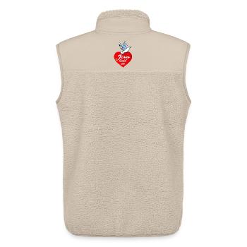 Jesus liebt eu - Unisex Sherpaweste von Stanley/Stella - Beige - Hinten - AI Model Male 178 light (178cm)