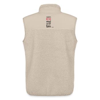 ... Quand je serai grand ... - Veste sans manches sherpa unisexe Stanley/Stella - beige - Dos - AI Model Male 178 light (178cm)