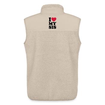 I love my sis - Ich liebe meine Schwester - Unisex Sherpaweste von Stanley/Stella - Beige - Hinten - AI Model Male 178 light (178cm)