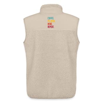 Coffee Cycle Wine Repeat - Unisex Sherpa Gilet by Stanley/Stella - beige - Back - AI Model Male 178 light (178cm)