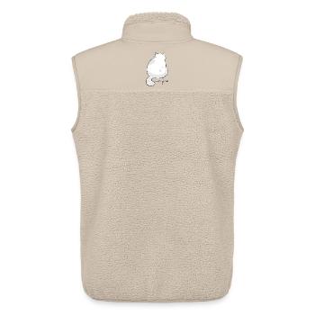 Vue arrière Silhouette de chat moelleux - Veste sans manches sherpa unisexe Stanley/Stella - beige - Dos - AI Model Male 178 light (178cm)