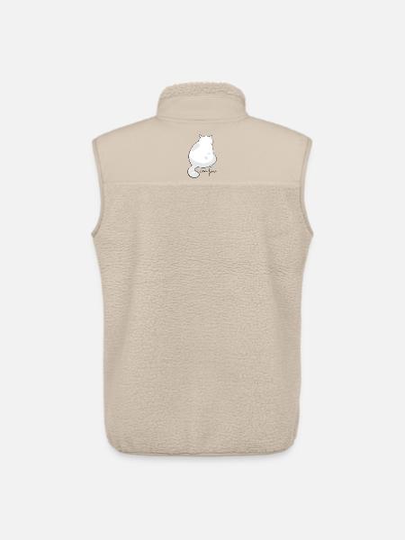 Backview Fluffy Cat Silhouette - Unisex Sherpa Gilet by Stanley/Stella - beige