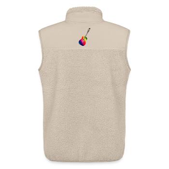 schöne bunte Akustik Gitarre in Regenbogen Farben - Unisex Sherpaweste von Stanley/Stella - Beige - Hinten - AI Model Male 178 light (178cm)