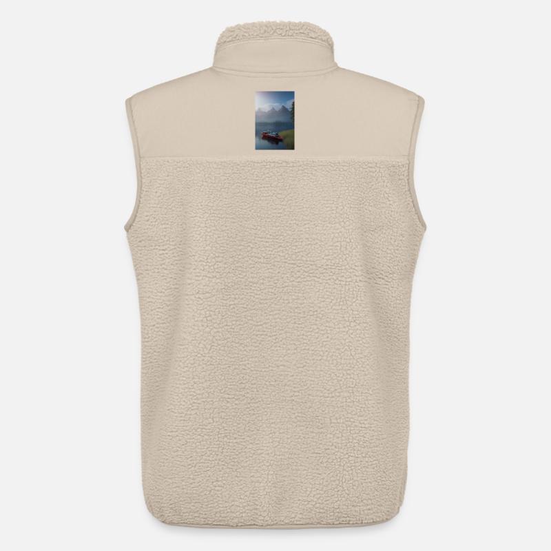 Landschaft mit See, Boot und Berge - Unisex Sherpaweste von Stanley/Stella - Beige