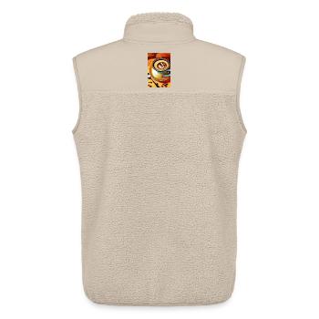 Café, grains de café - Veste sans manches sherpa unisexe Stanley/Stella - beige - Dos - AI Model Male 178 light (178cm)