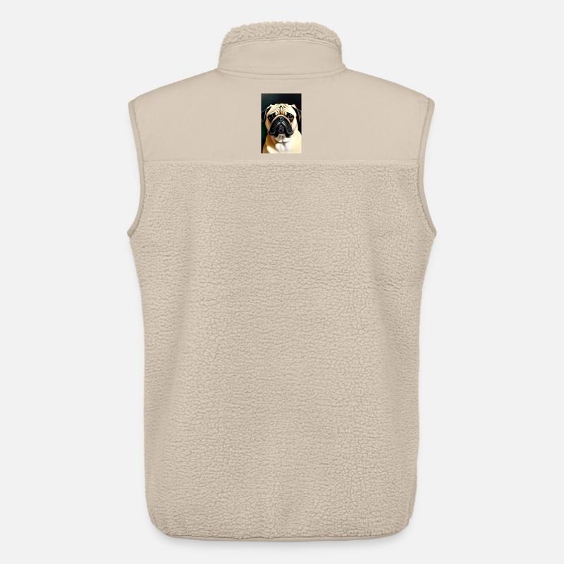 Mops Hund - Unisex Sherpaweste von Stanley/Stella - Beige