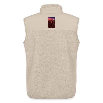 New York City Skyline - Unisex Sherpaweste von Stanley/Stella - Beige - Hinten - AI Model Male 178 light (178cm)