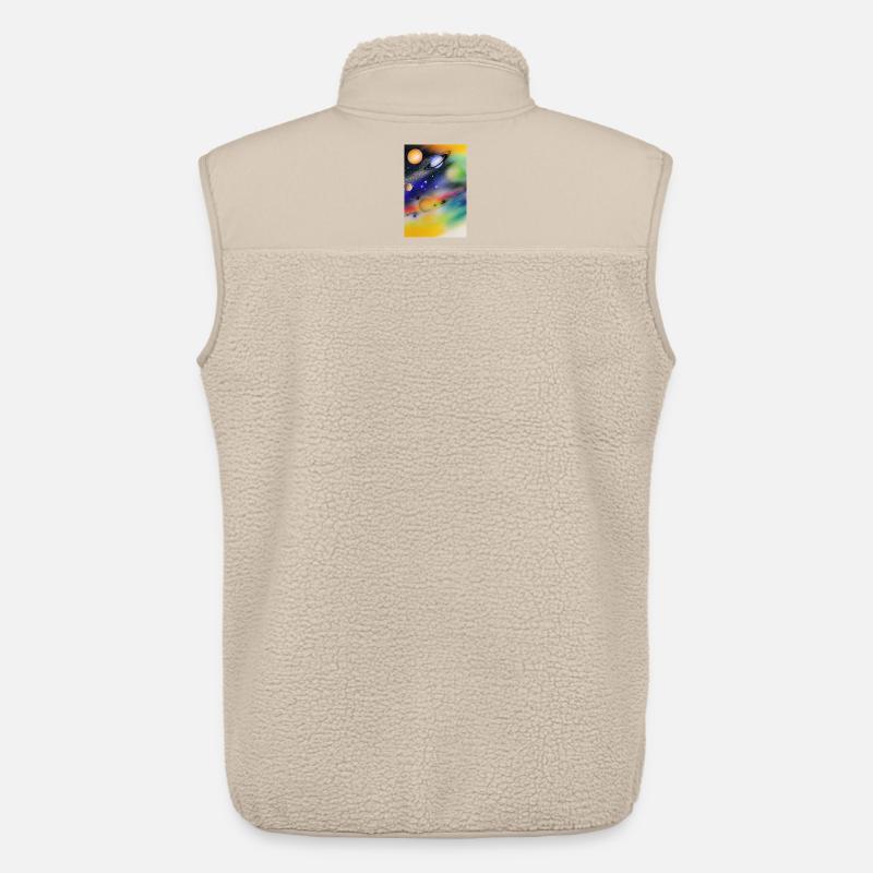Espace et planètes - Veste sans manches sherpa unisexe Stanley/Stella - beige