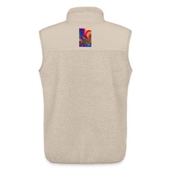 Abstrakte Kunst - Unisex Sherpaweste von Stanley/Stella - Beige - Hinten - AI Model Male 178 light (178cm)